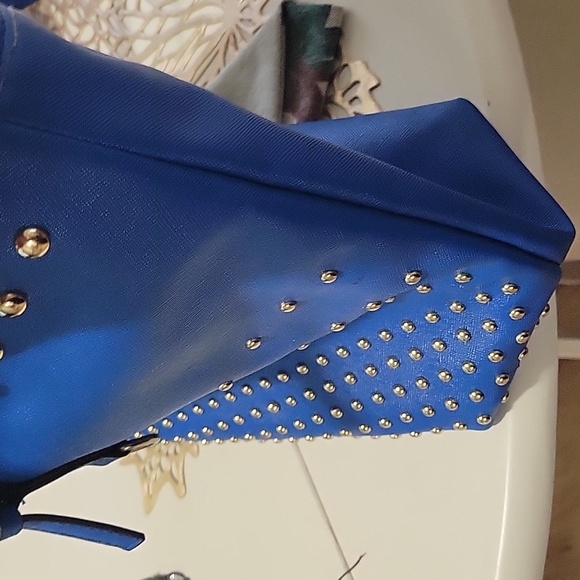 Cobalt Blue Michael Kors Jet Set Studded Tote NWOT MSRP $358 - Picture 5 of 7